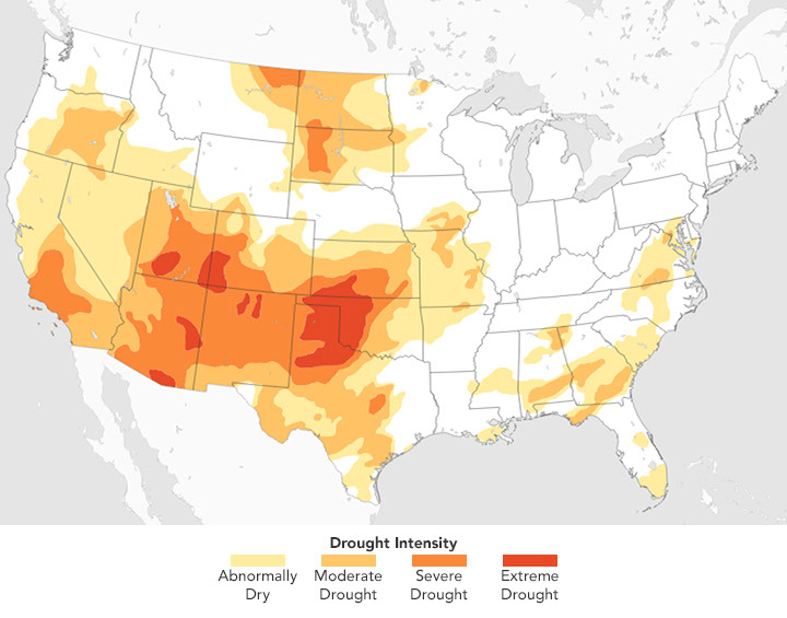 A Dry Winter Brings Drought to the US - NASA Science