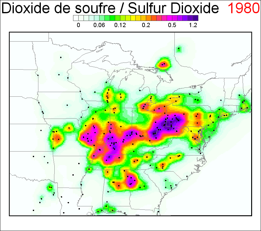 Aura OMI Sulfur dioxide 1980 - 2015 animated data