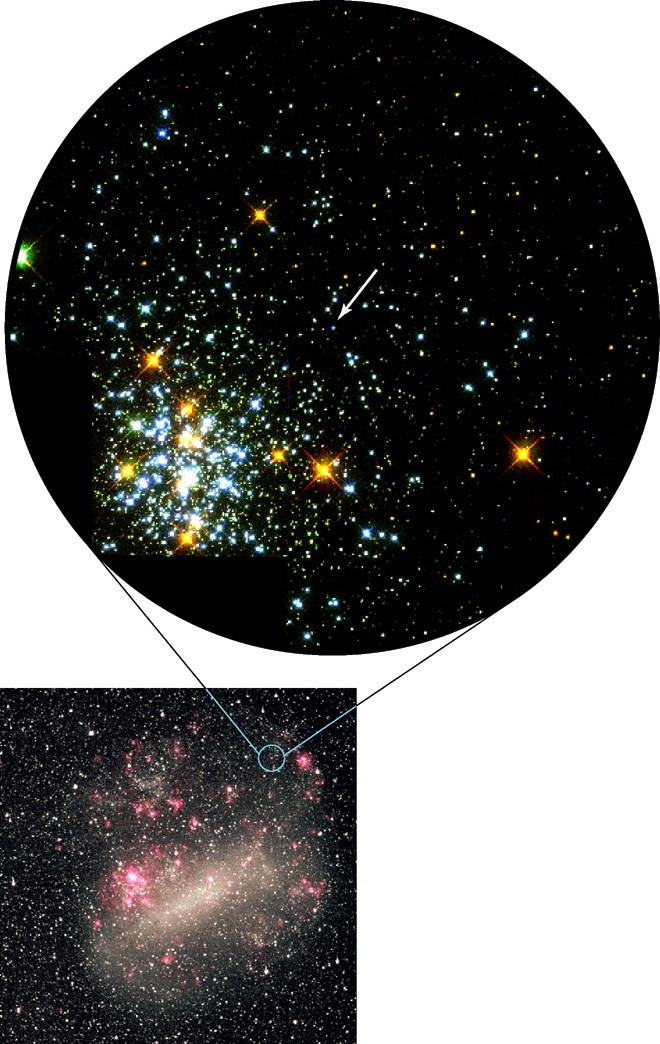 Ground-based Image of the Large Magellanic Cloud with the Location of ...