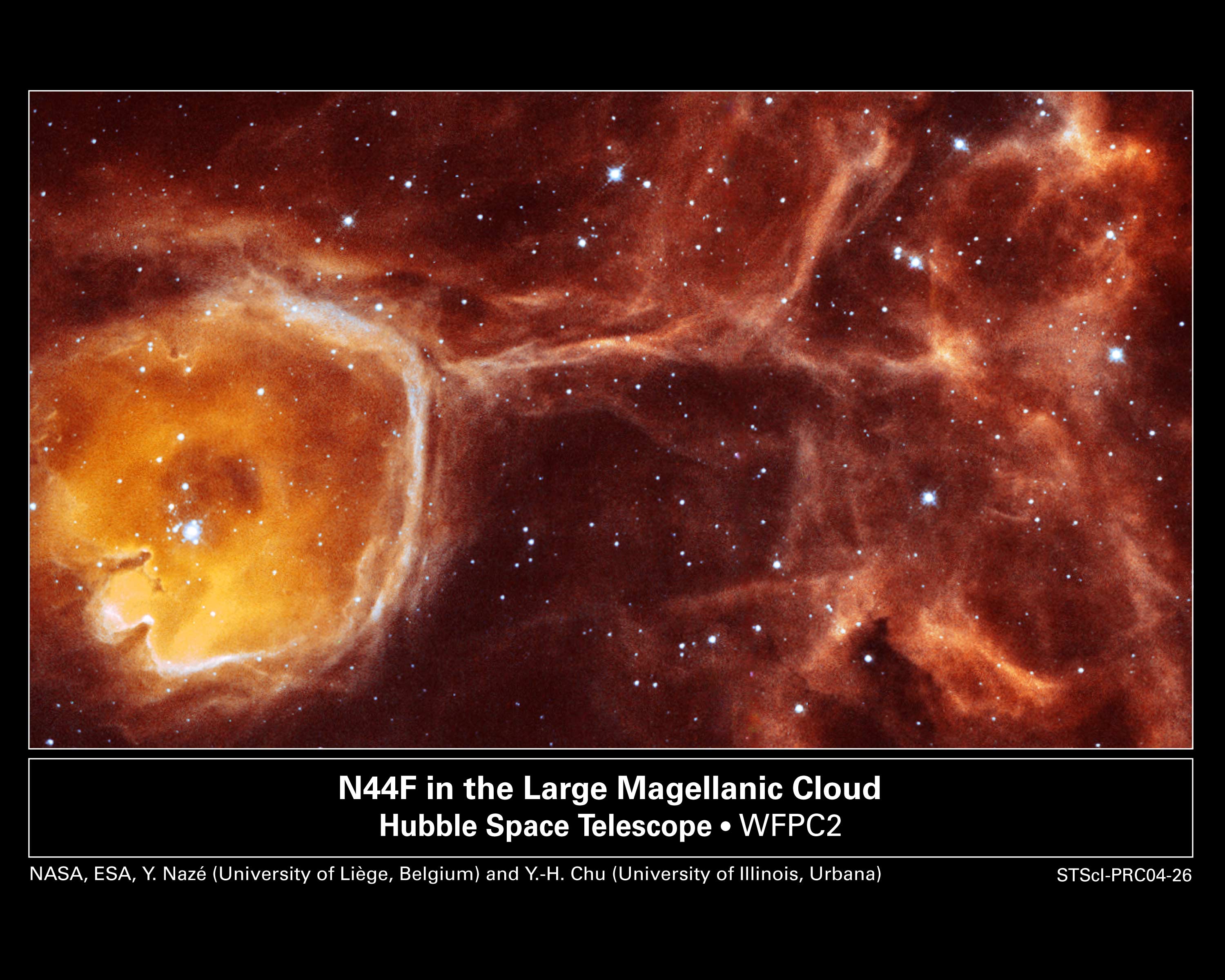 Hubble Peers Inside Interstellar Bubble N44F - NASA Science