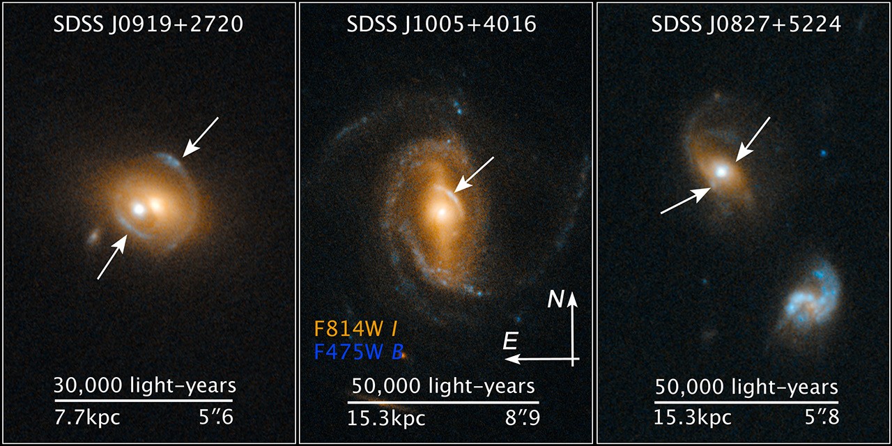 Compass and Scale Image of Quasar Lenses - NASA Science