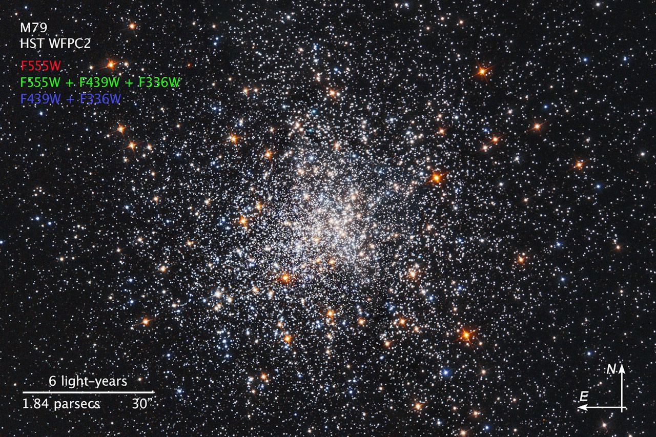 Compass Image for Globular Cluster Messier 79 (M79, NGC 1904 