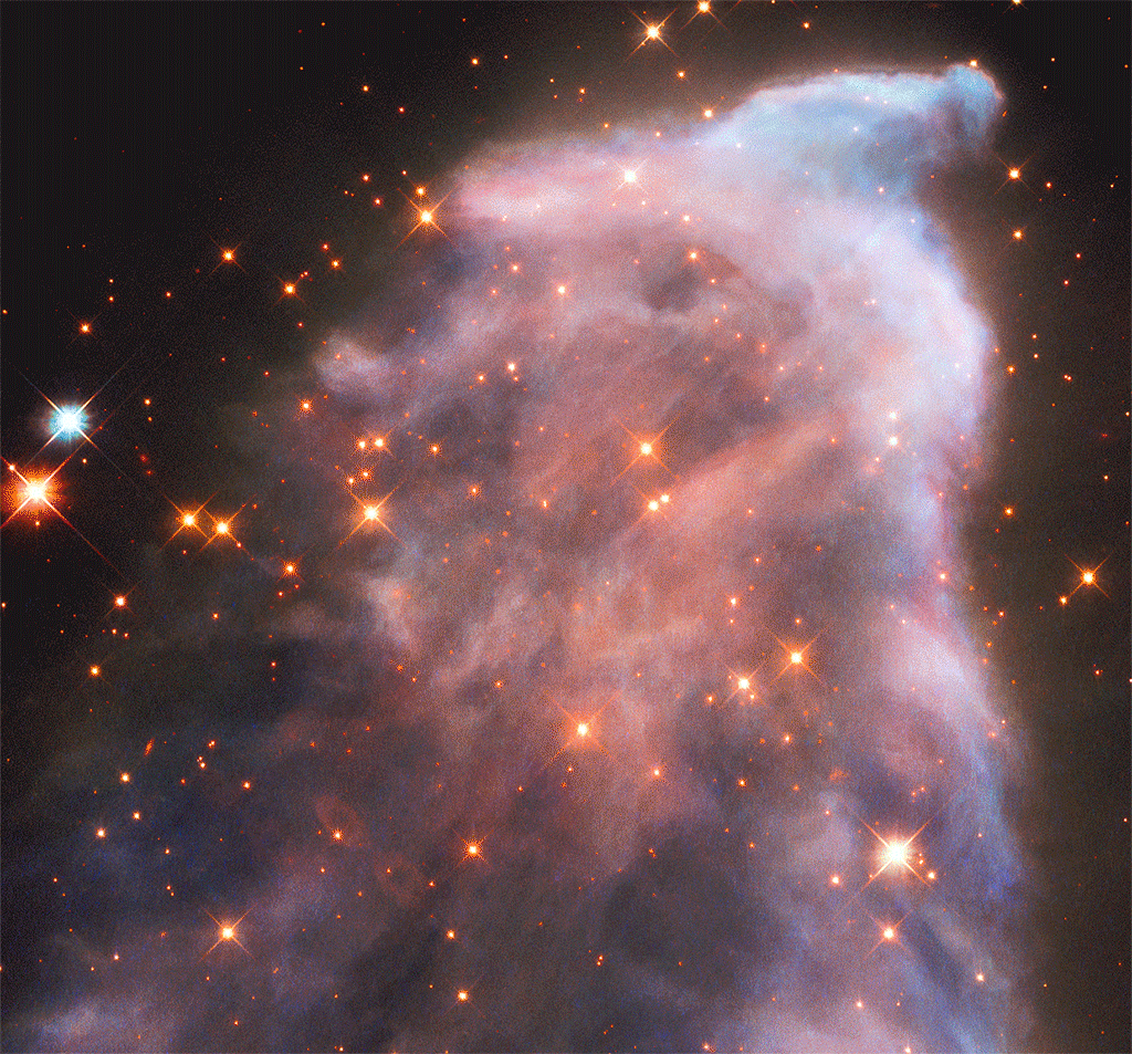 IC 63 Ghost Nebula Optical to Infrared Animation