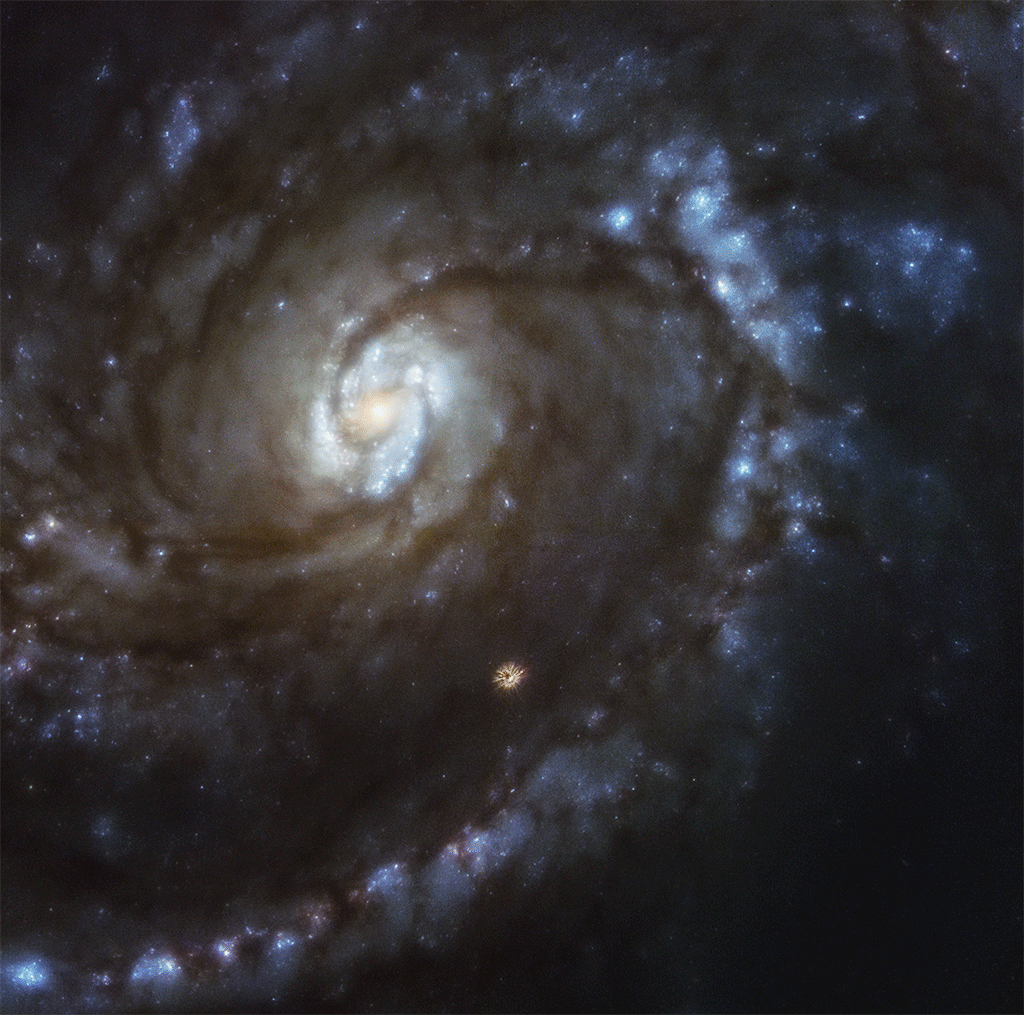 Galaxy M100 Comparison of Hubble WFPC1 to WFC3