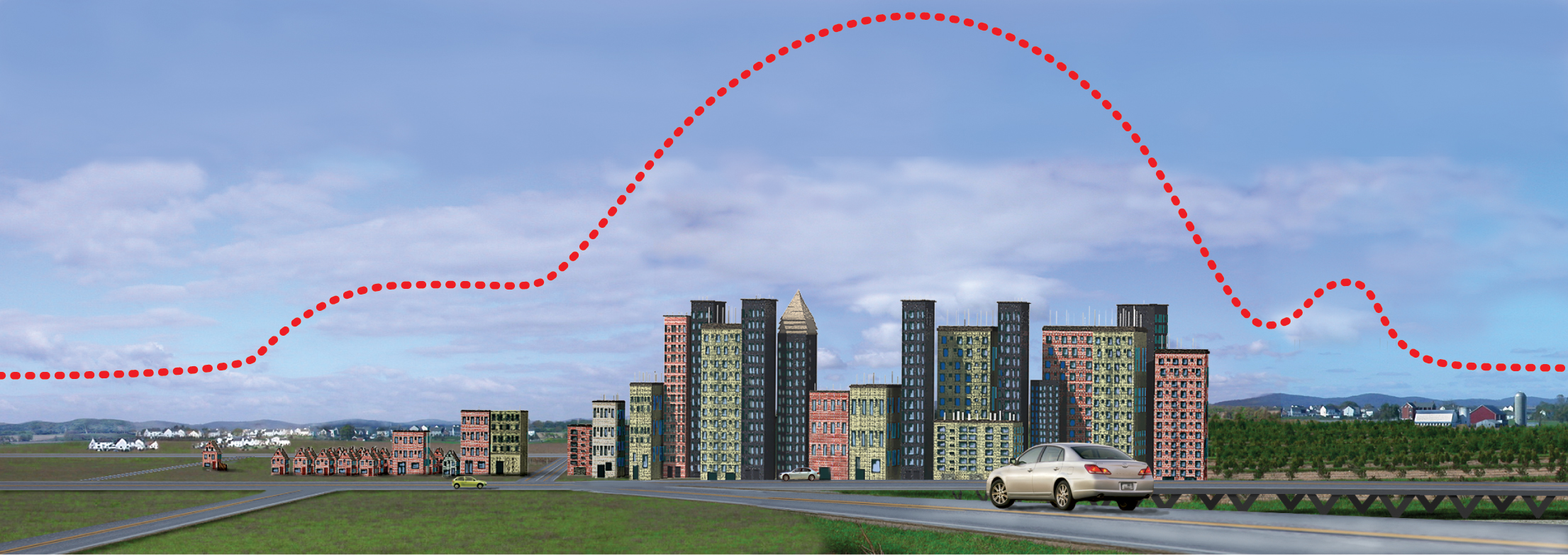 urban heat island effect graphic