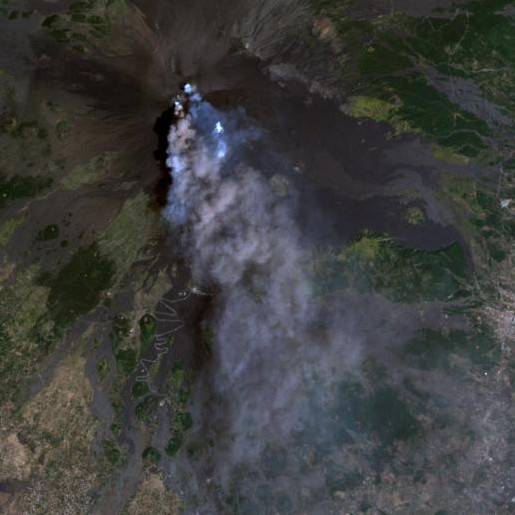 Mount Etna, Natural color Landsat image