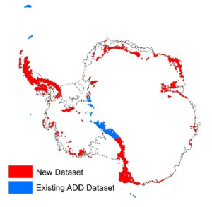 Antarctic rock outcrop map
