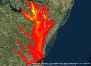 chlorophyll in the Chesapeake Bay; July 3, 2013