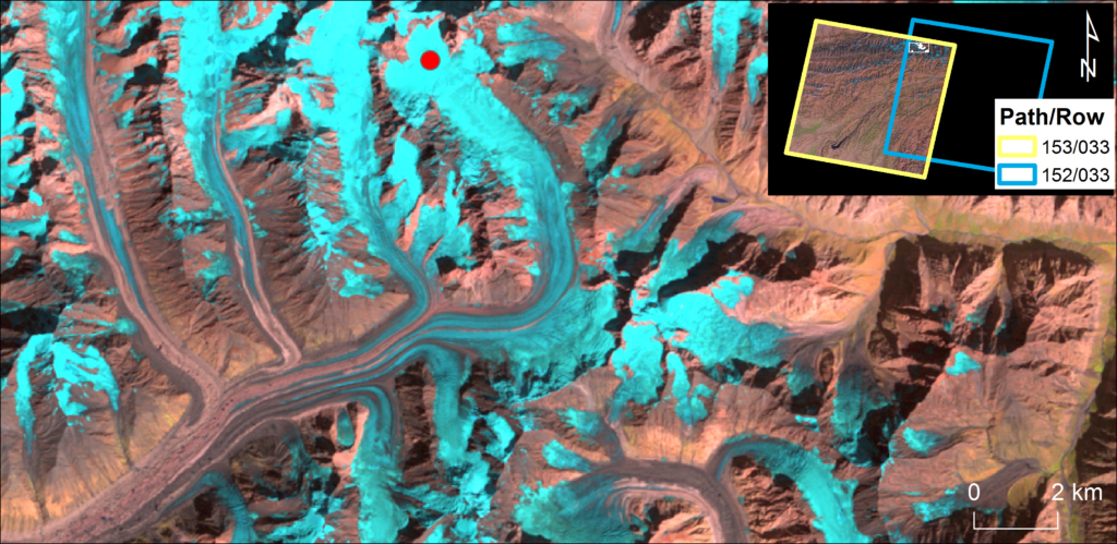 Landsat image overlap in the Pamirs