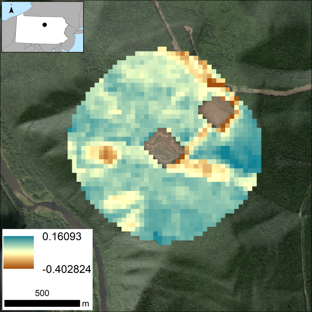 Map of forest health change