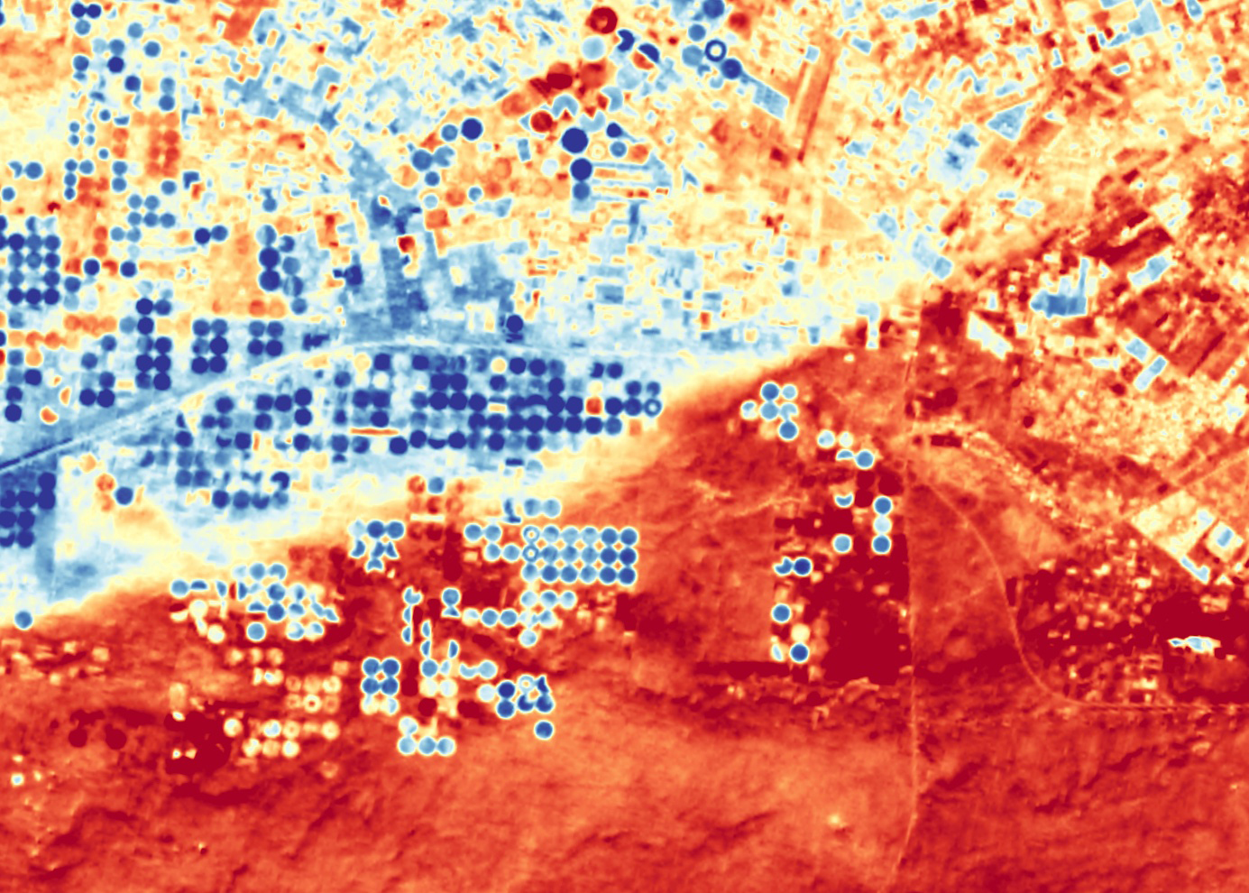 Landsat 9 thermal image of fields in Egypt