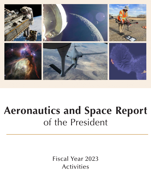 Title page of the Aeronautics and Space Report of the President for FY23.