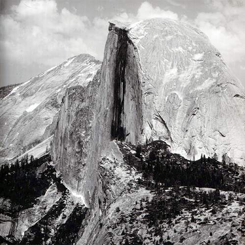 MSS Half Dome image (black and white)
