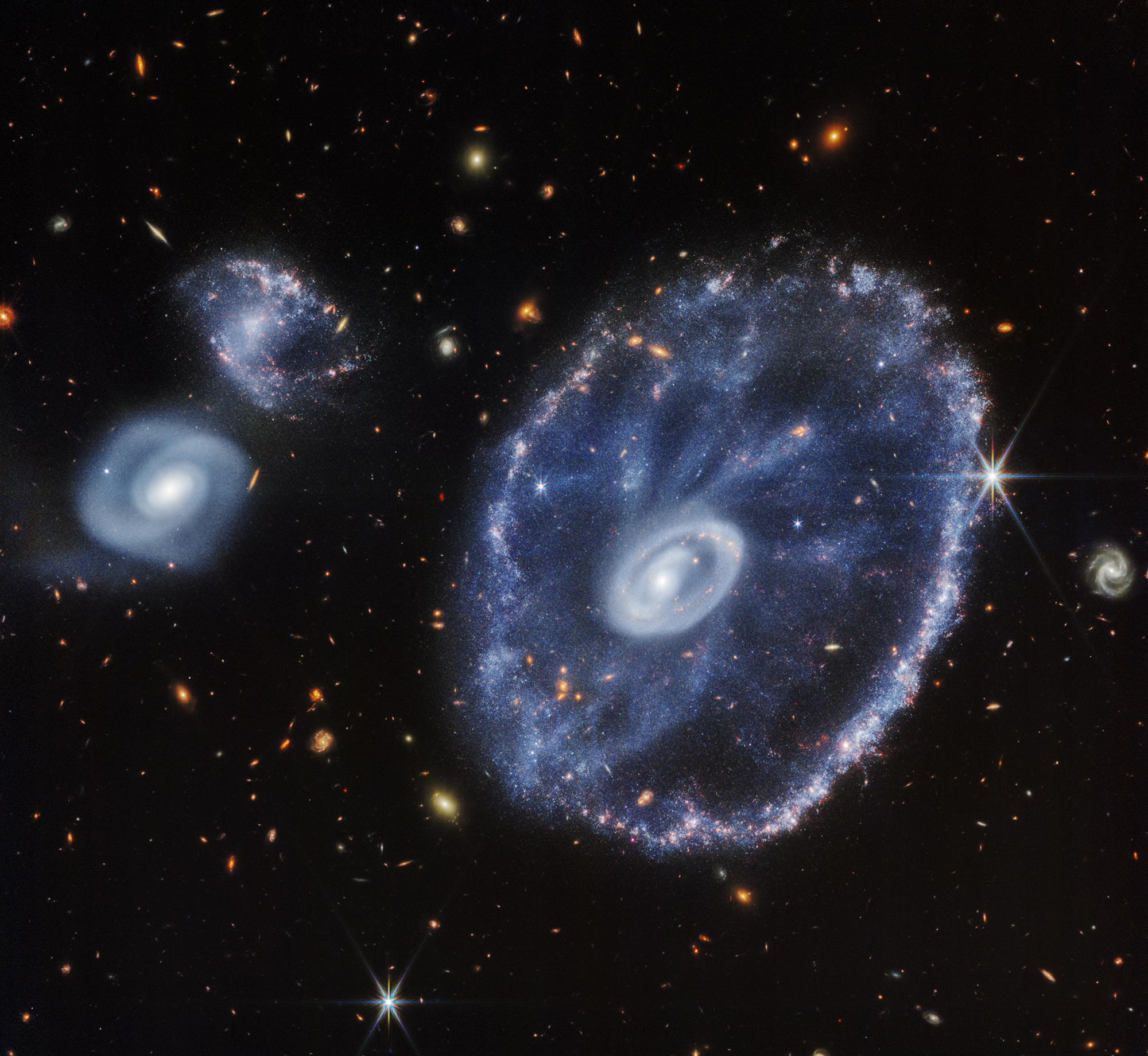 Cartwheel Galaxy (NIRCam and MIRI Composite Image) - NASA Science, image size:2000x1841
