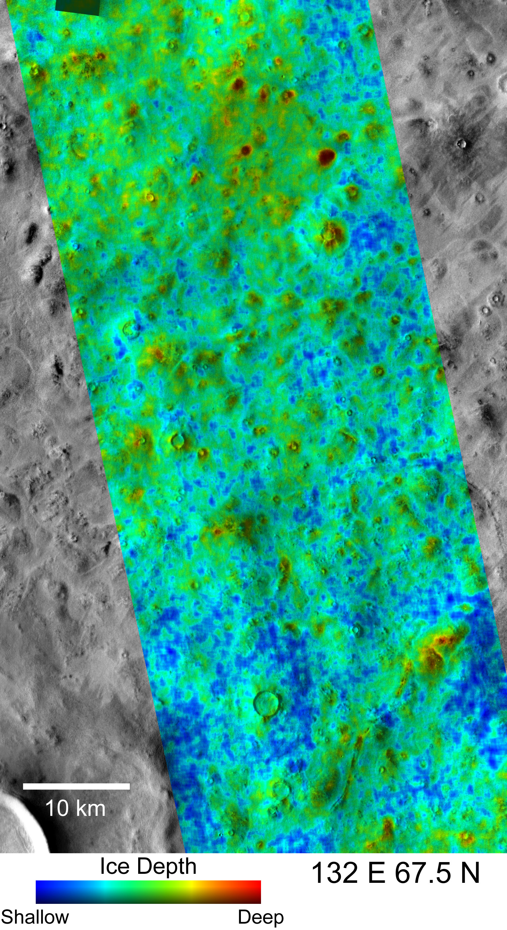 Depth-to-Ice Map of an Arctic Site on Mars - NASA Science