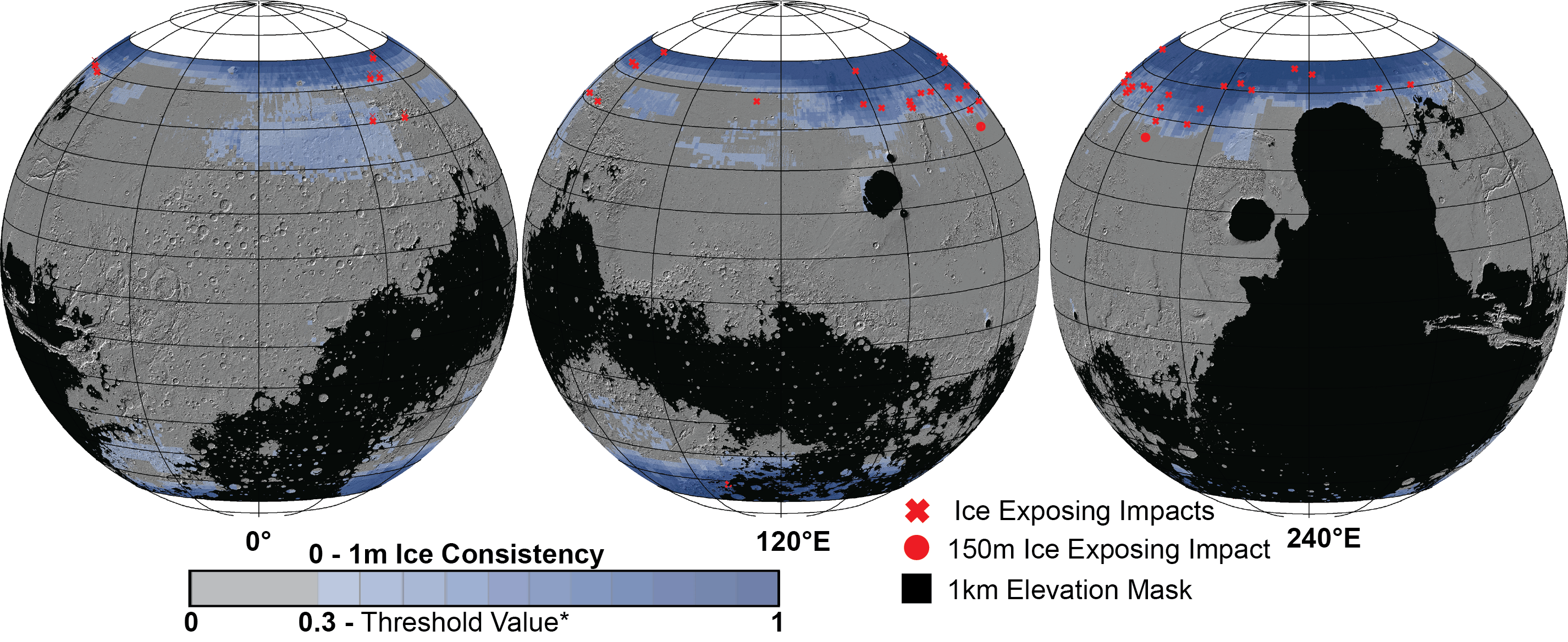 Mars Inflation Ice Exposing Impacts on a Mars Globe - NASA Science