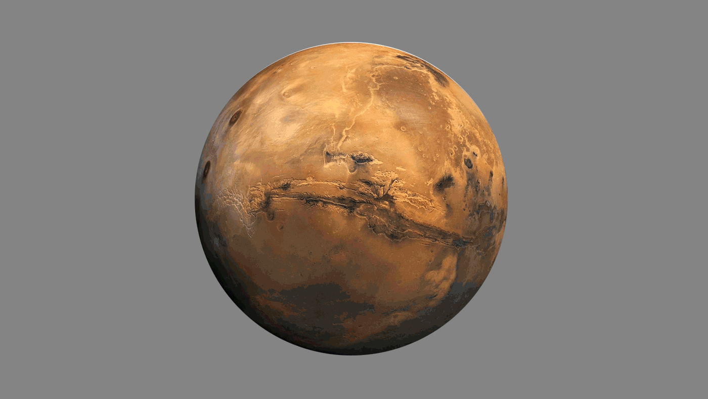 This artist's concept is a simulation of what seismic waves from a marsquake might look like as they move through different layers of the Martian interior.