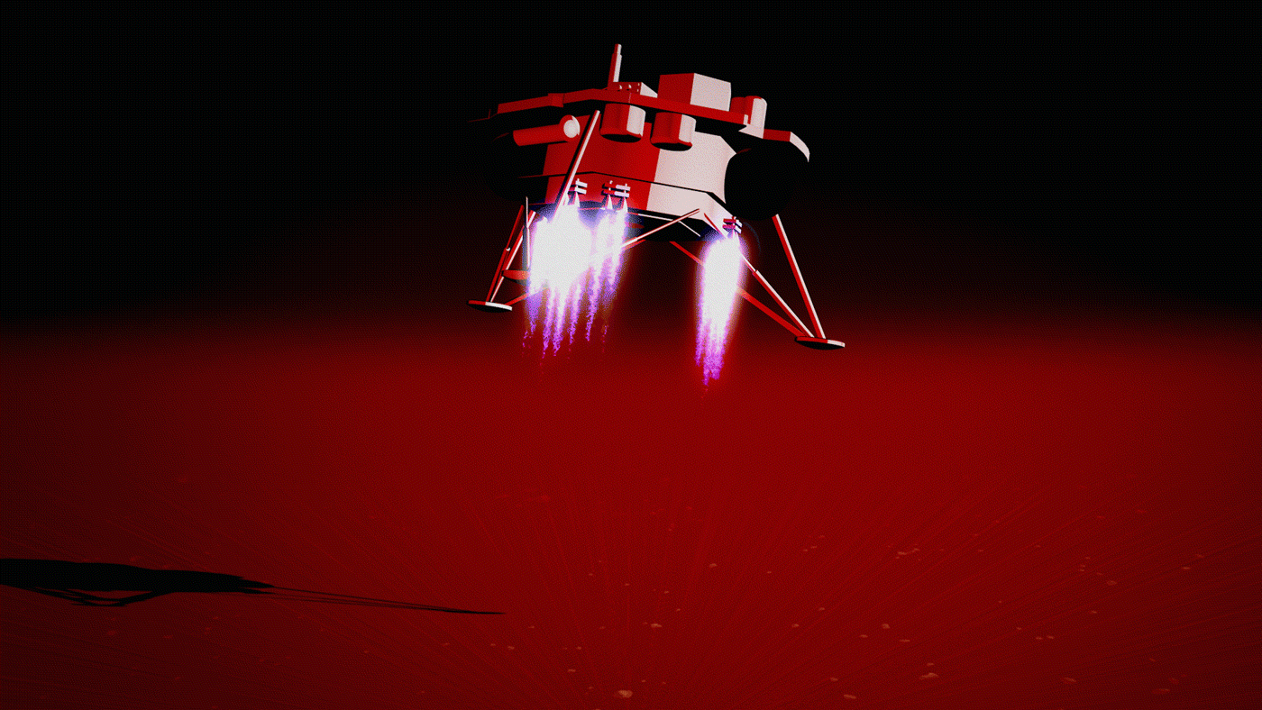 This animation illustrates NASA's InSight lander touching down on Mars, its thrusters setting a rock in motion. A little bigger than a golf ball, the rock was later nicknamed "Rolling Stones Rock" by the InSight team in honor of The Rolling Stones.