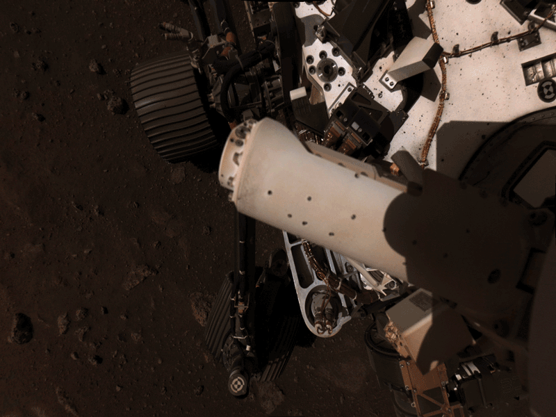 This set of images shows part of the deployment of the Mars Environmental Dynamics Analyzer (MEDA) wind sensors on NASA’s Perseverance Mars rover, taken by the rover’s Navigation Cameras on Feb. 28, 2021.