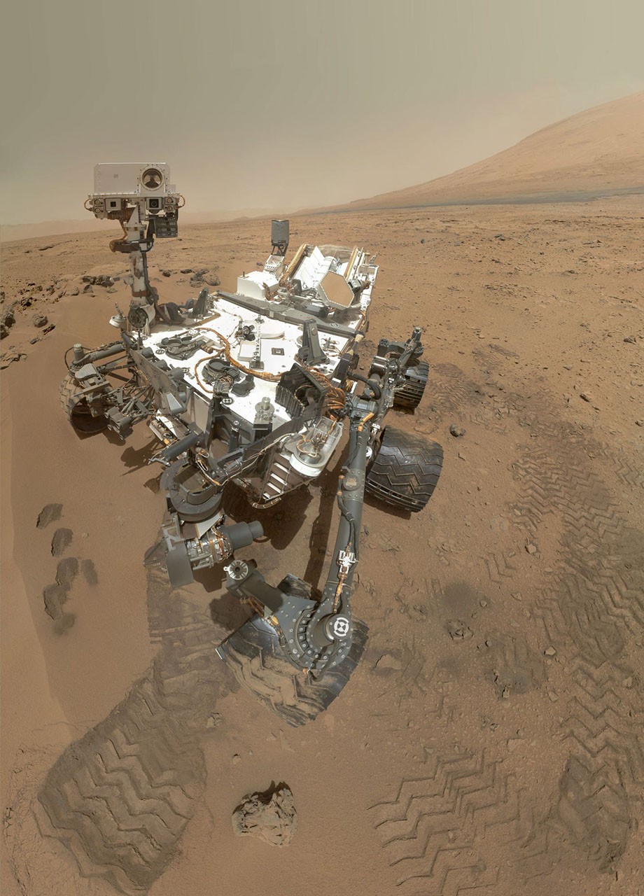 Curiosity rover self-portrait on Mars.