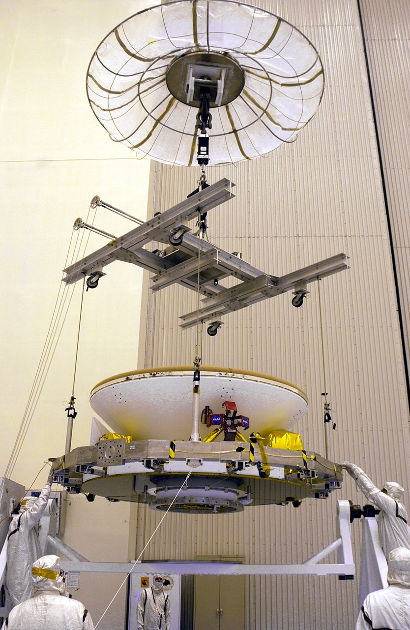 Crane Lowers Aeroshell - NASA Science