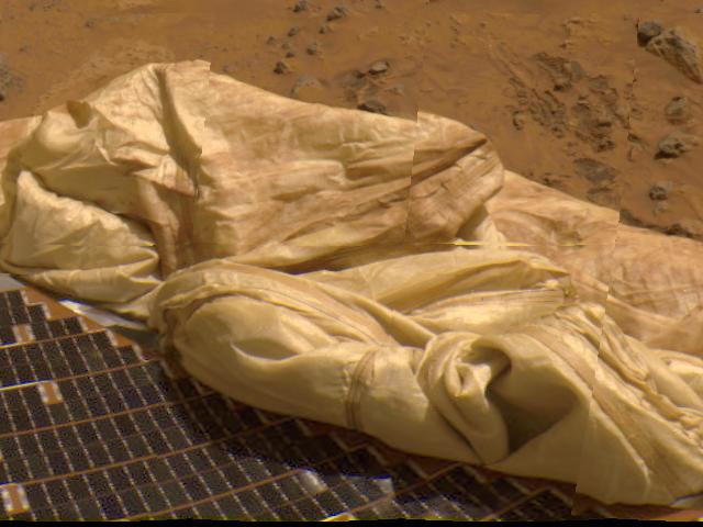 Deflated Rocket Close-up of Deflated Airbag - NASA Science