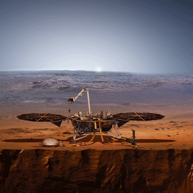 Animated Artist's Concept of InSight Lander on Mars