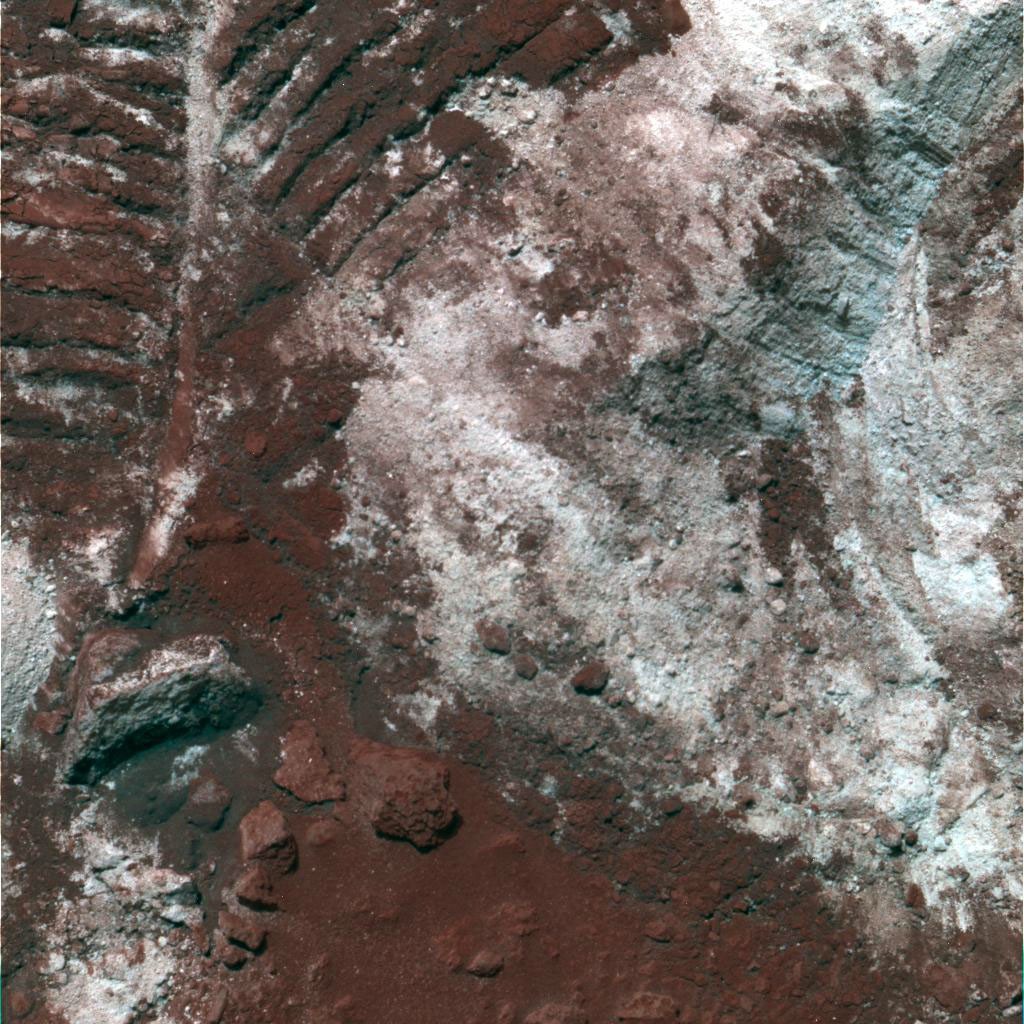 Churned-Up Rocky Debris and Dust (False Color) - NASA Science