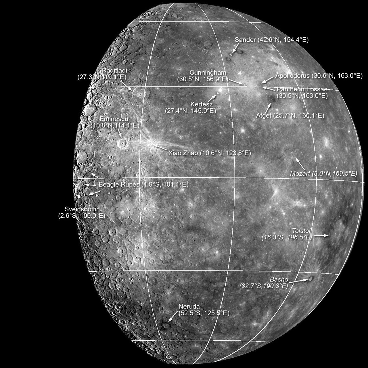 New Names for Features on Mercury - NASA Science