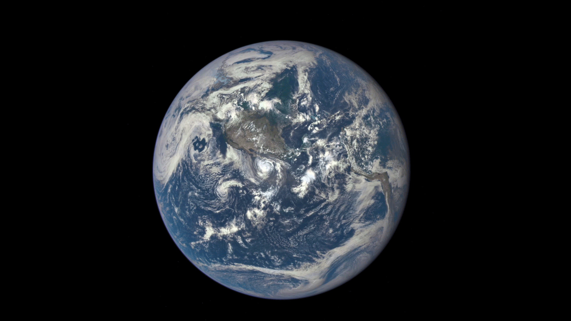 Moon passing in front of Earth.
