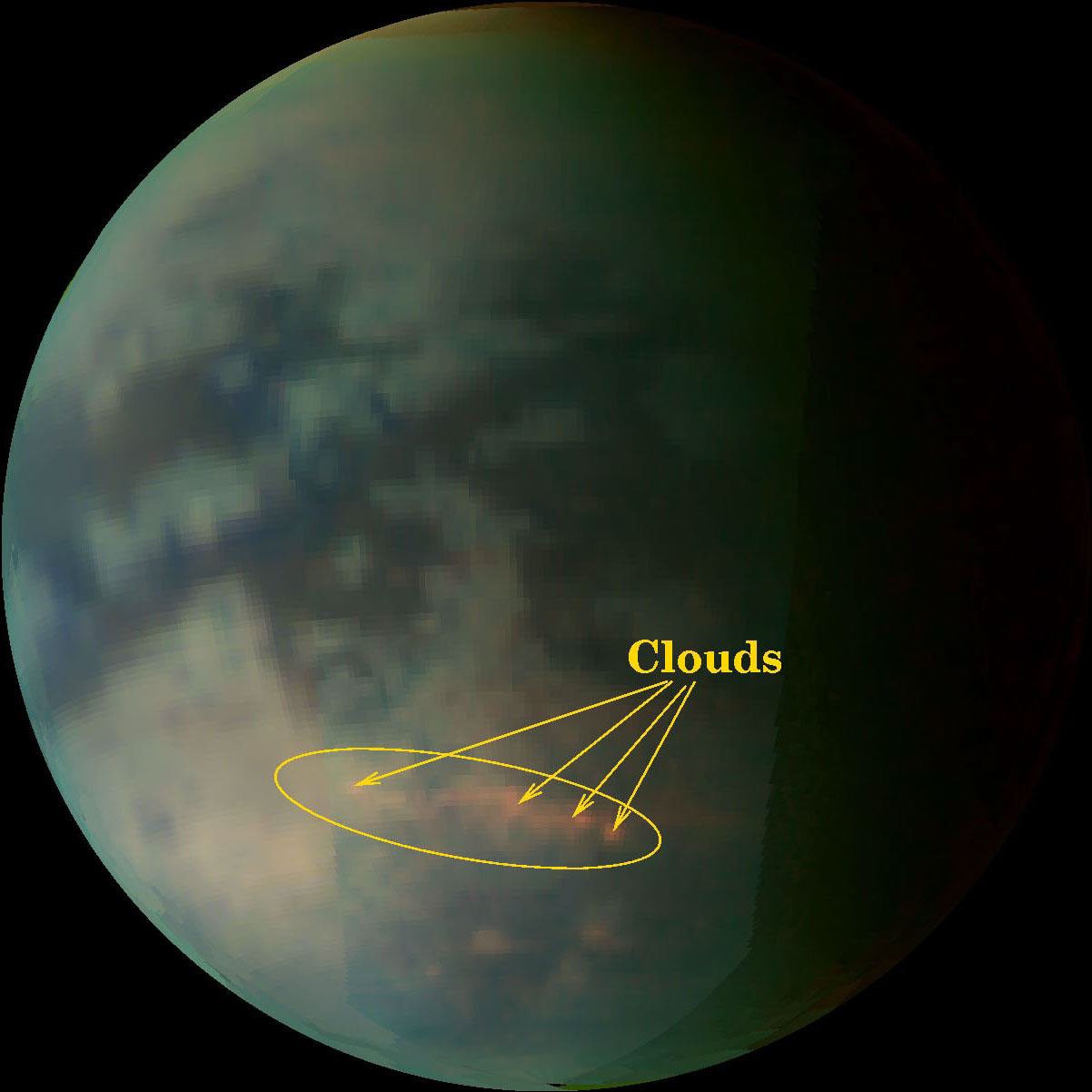 Clouds Over Titan (Annotated) - NASA Science