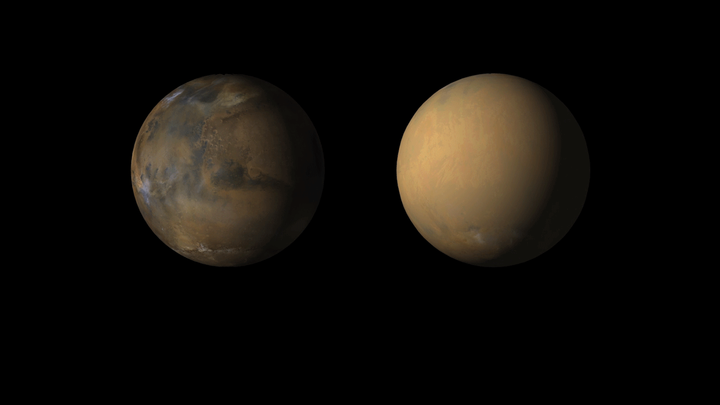 Animation of Mars rotating.