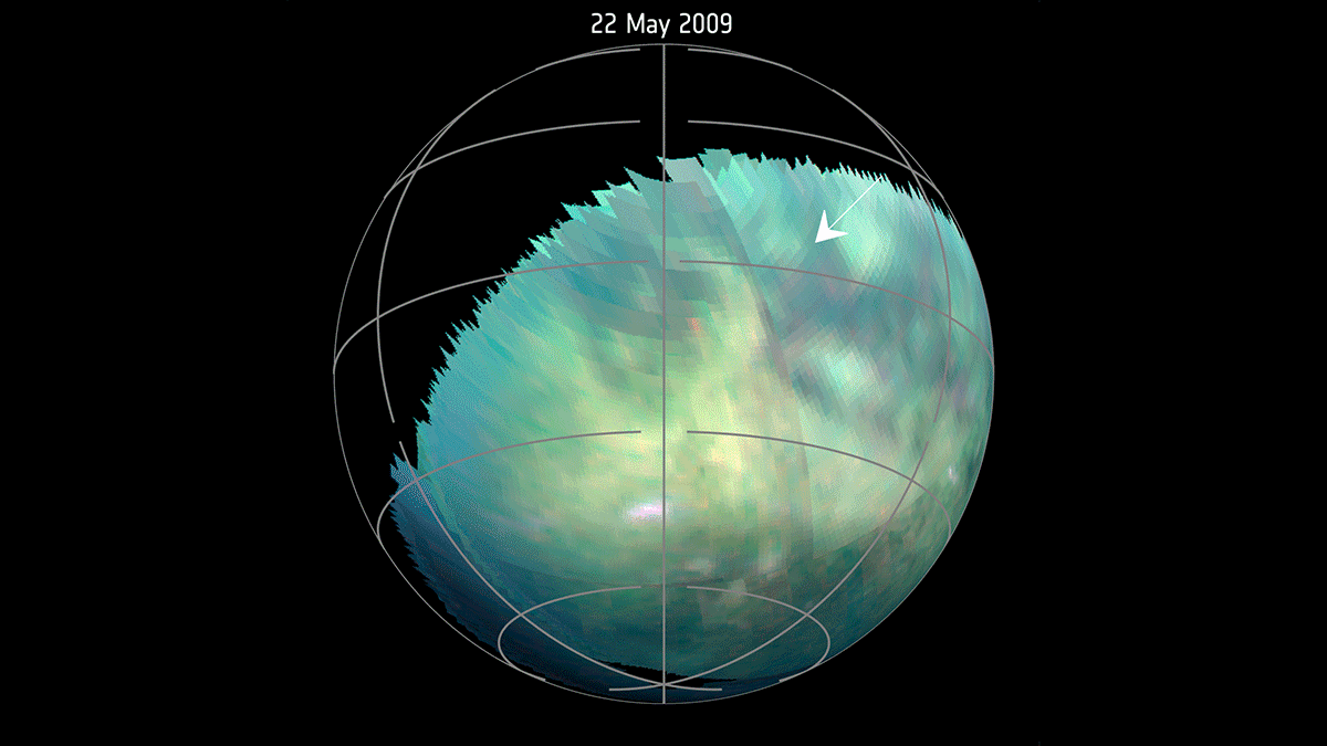 animation of clouds moving through titan's atmosphere