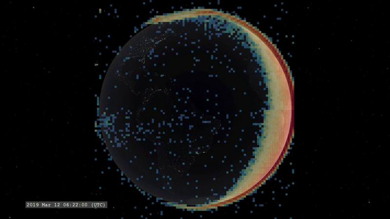 Animation showing pages in Earth's atmosphere.
