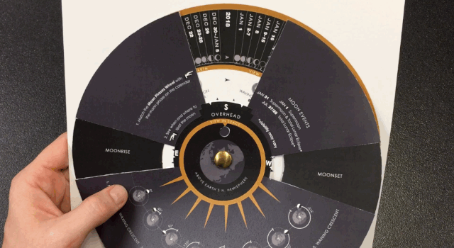 Animated GIF of Moon phase calendar.