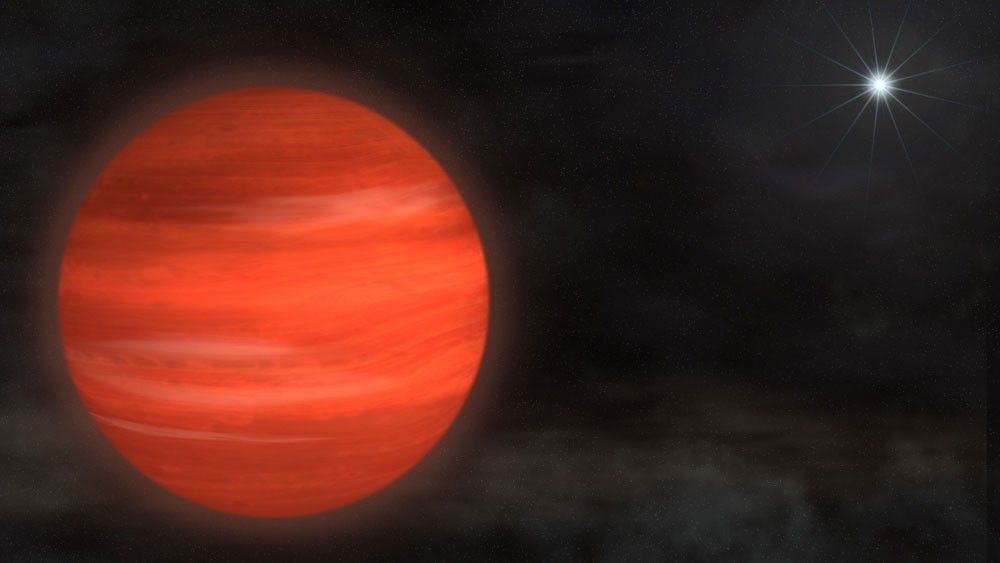 Artist's rendering of the "super-Jupiter" Kappa Andromedae b