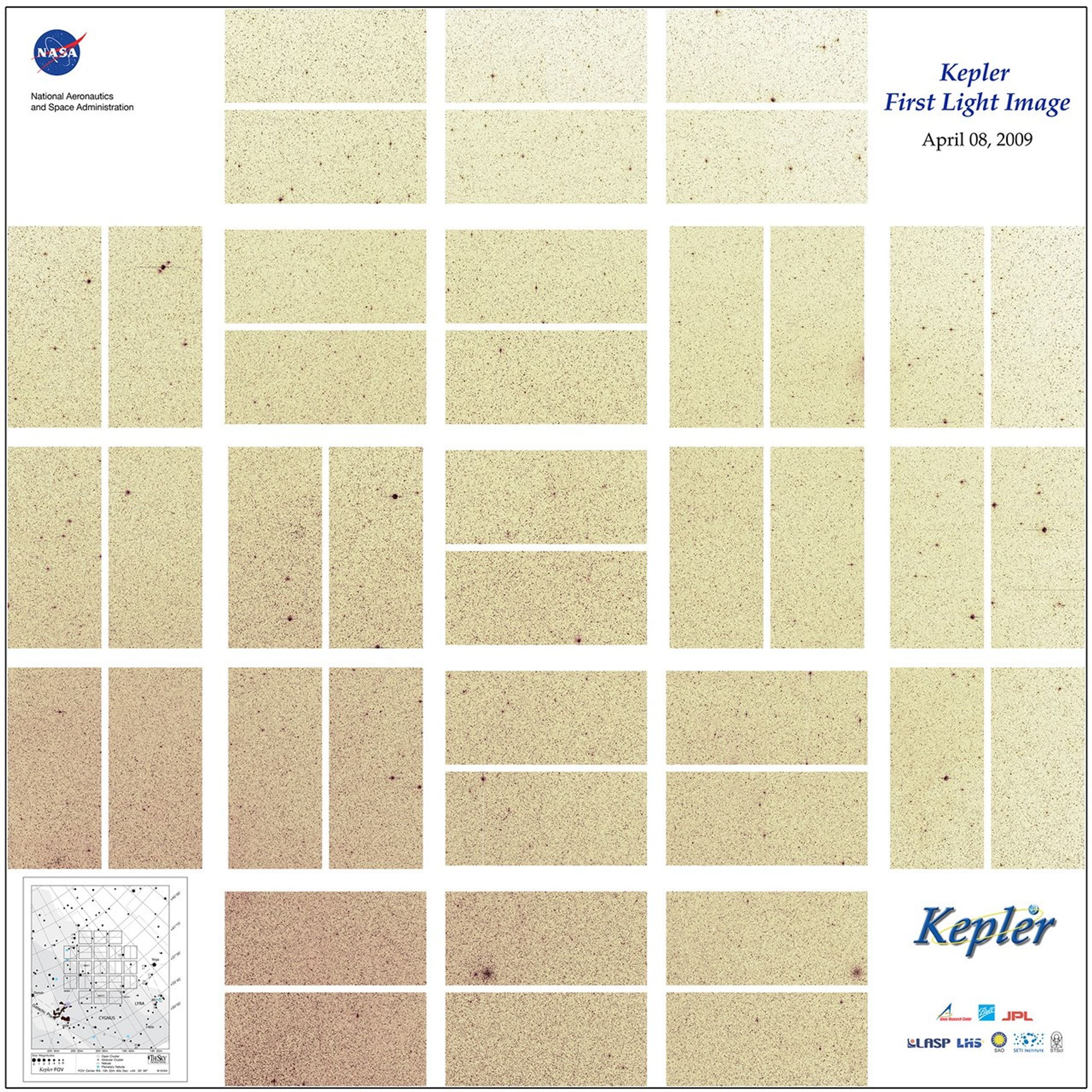 Kepler Full Focal Plane Image - Inverted