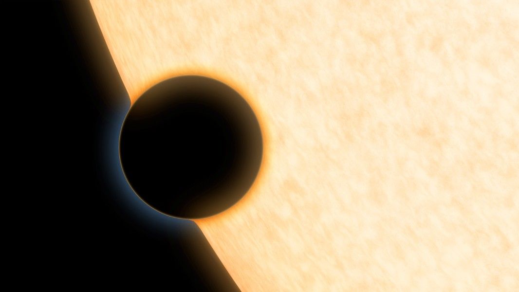 Seeing Starlight Through a Planet's Rim (Artist's Concept)