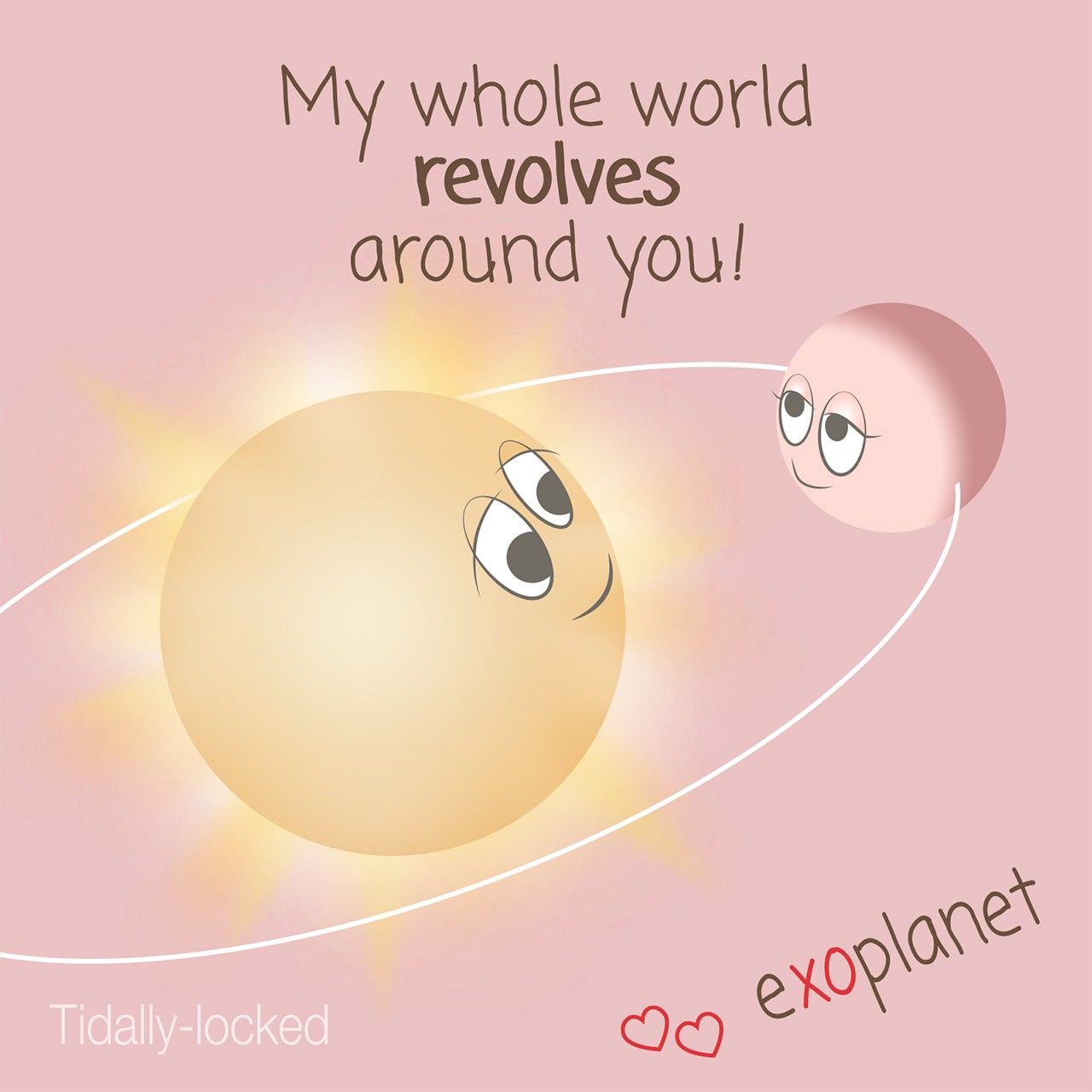 Illustration of a tidally-locked planet.
