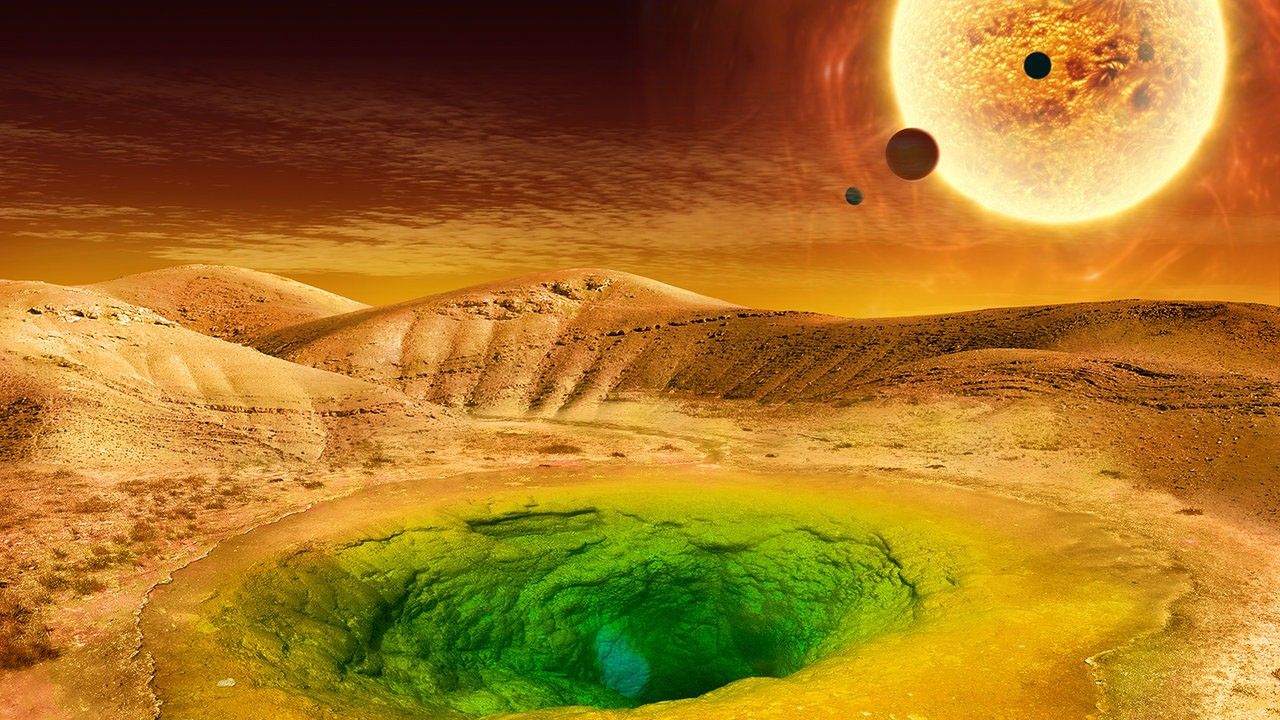 Illustration of an alien world.