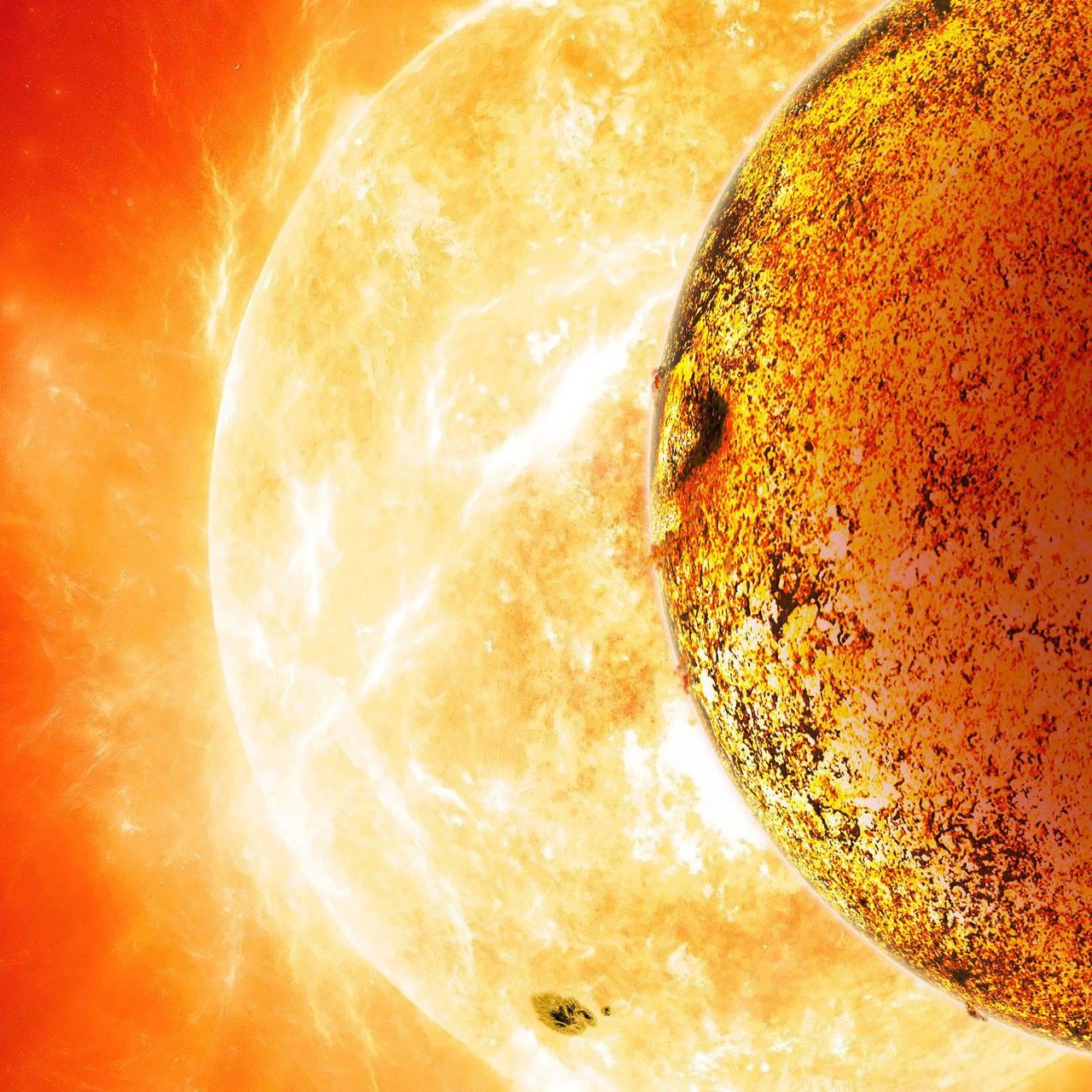 An artist's conception of Kepler-78b orbiting its parent star once every 8.5 hours. Credit: David A. Aguilar (CfA).