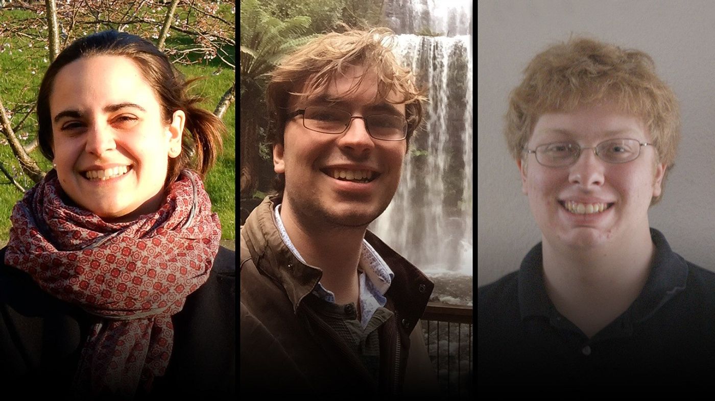 Three photographs of three Sagan Fellows.