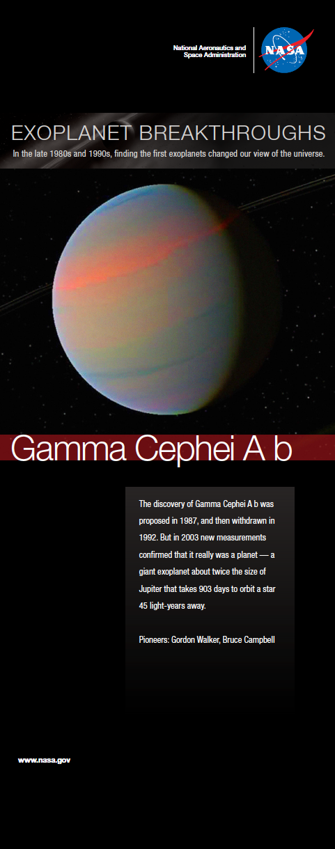 An infographic depicting one of the first exoplanets discovered.