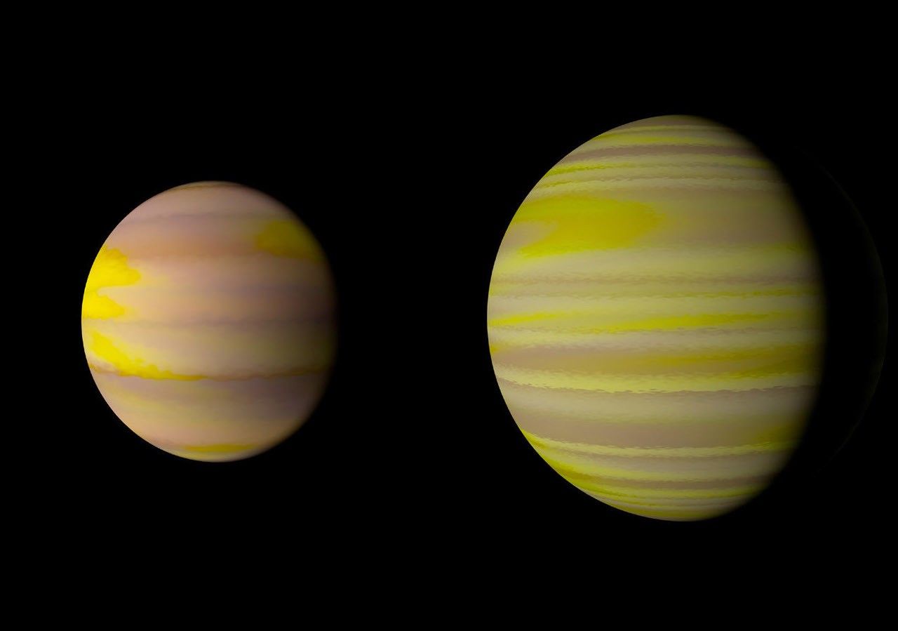 Illustration of two gas giant exoplanets from NASA