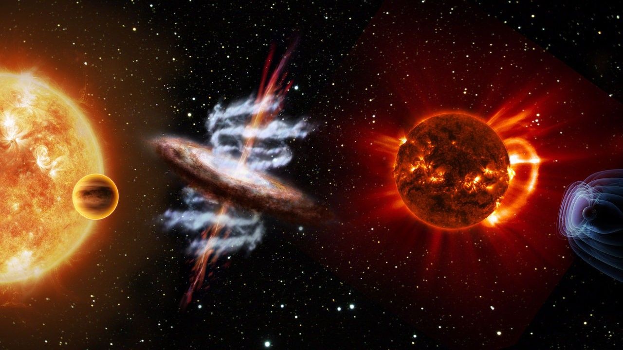 An analysis of the atmospheres of hundreds of nearby exoplanets is one of three new missions being considered by the European Space Agency; the mission themes are illustrated here. Image credit: ESA.