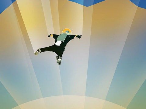 HD 40307 g, a super earth exoplanet is on a poster featuring a skin diver without a parachute.