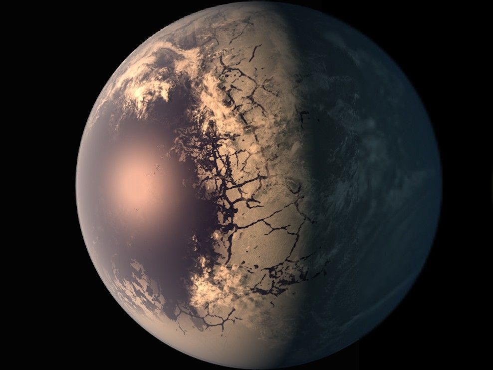 1/f space deneb 、氷柱（1/f SPACE model） Imagine standing on the surface of the exoplanet TRAPPIST-1f