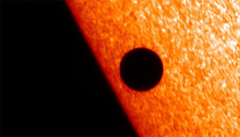 This image of Mercury passing in front of the sun was captured on Nov. 8, 2006 by the Solar Optical Telescope, one of three primary instruments on the Hinode spacecraft. Credit: Hinode JAXA/NASA/PPARC