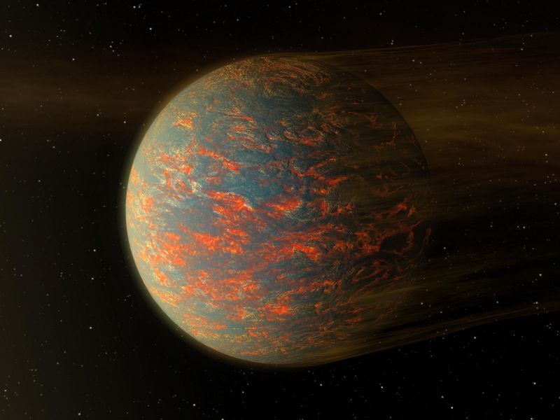 Illustration of a lava world