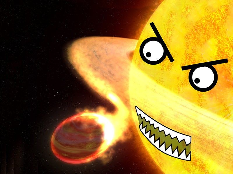 Cartoon illustration of WASP-12b